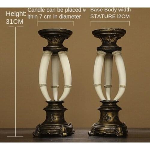 Nordic retro-nostalgia high-grade classical candlestick ornaments/living room decorations resin crafts candlestick