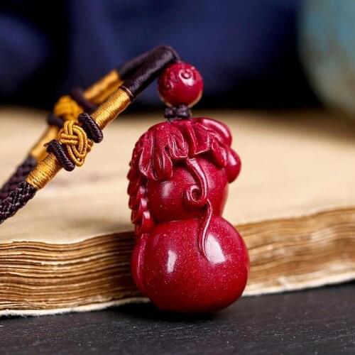 Raw ore purple gold sand vermilion sand high content gourd boutique crystal pendant mens and womens Amulet