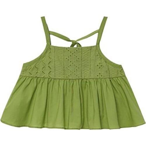Summer Girls Sweet Princess Sling Tops Toddler Kids Clothes Solid Color Thin Straps Tops for Children Fashion Clothes
