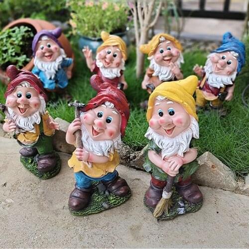 European garden resin seven dwarfs decoration outdoor courtyard statue crafts fairy tale garden lawn decoration crafts