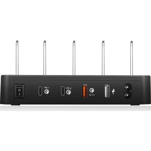 Multi Port Universal USB PD Charging Station Stand Holder Desktop Charger for iPhone iPad Samsung Mobile Phone Tablet EU AU Plug