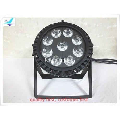 Waterproof 9x18w ip65 6in1 par rgbaw uv six color led flat par light for stage lighting 12pcs with 2 road case