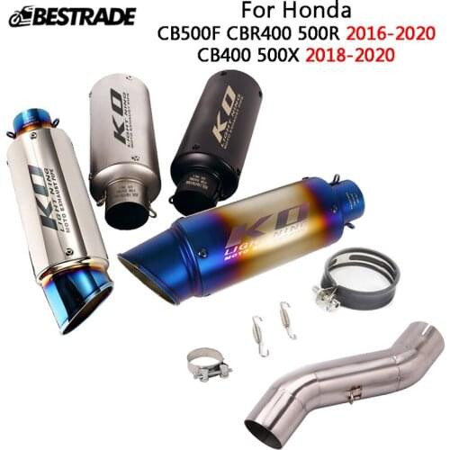 Exhaust System For Honda CB500F CBR400 CBR500R 2016-2020 CB400 CB500X 2018-2020 Middle Link Pipe Slip On 51mm Muffler Tube