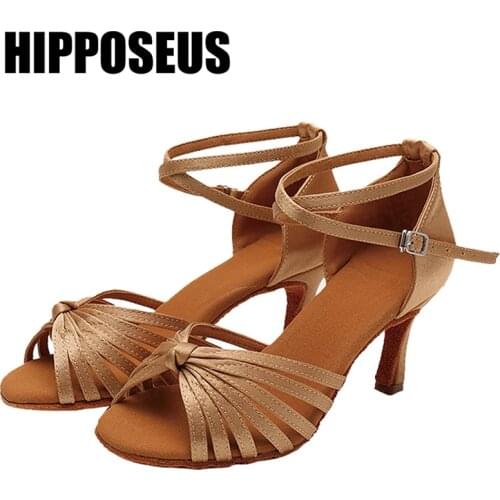 Hipposeus Ballroom Dance Shoes Latin Dance Shoes For Women Ladies Girls Cha Cha Tango Dancing Shoes Salsa Sandral Dropshipping