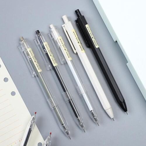 1pc 0.35mm 0.5mm Random Simple STYLE Gel Pen Black Ink For Student Writing Neutral Pen Press School Supplies Kawaii