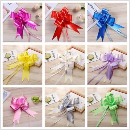 10ps/lot Pull Bows Gift Ribbons Christmas Gift Wrap Birthday Party Decor Valentines Wedding Car Decoration Party favors Supplies