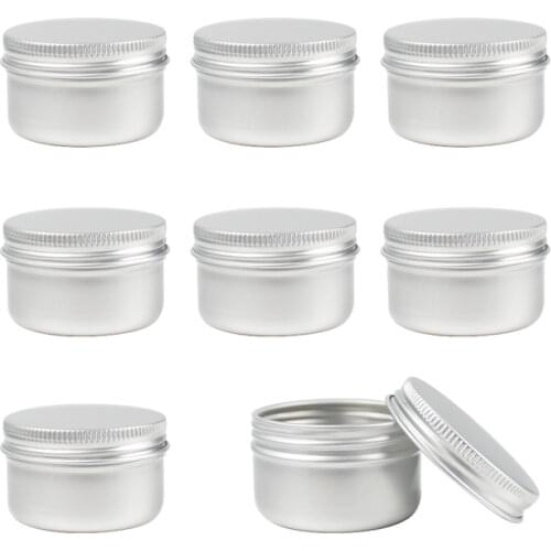 10pcs Aluminum Jars 10ml Empty Cosmetic Metal aluminum Tin Containers Face Care Eye Cream Lip Balm Gloss Packaging