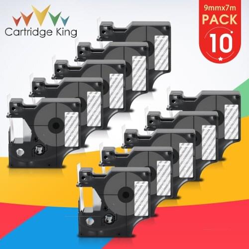 10PK for DYMO D1 9mm Label 40920 D1 Label White on Clear Cassette Ribbon Compatible for DYMO Label Maker LabelPoint 100 150 200