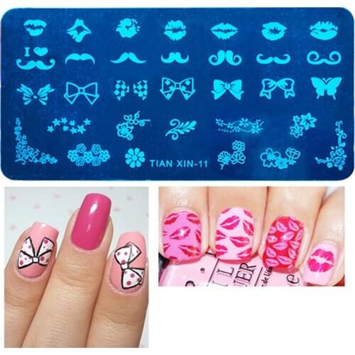 12x6cm 24 Designs Flower Animal Lip Beard DIY Polish Stamping Nail Stamp Templates Nail Art Plates Nails Tools