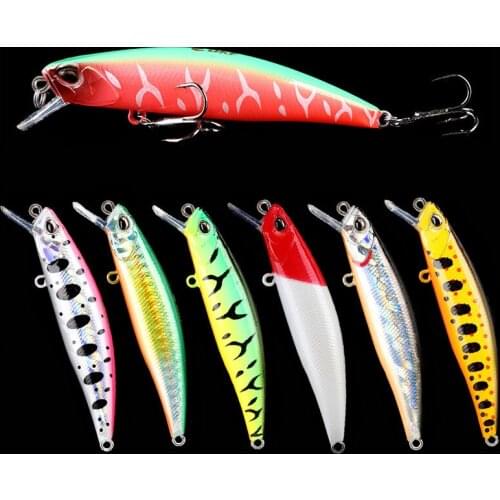 2021 New Sinking Minnow Fishing Lure 11 g 75mm Wobblers Suspend Slow Float Hard Bait Saltwater Peche Cocked Mouth Treble Hook