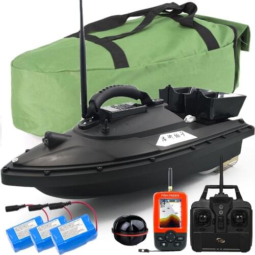 500M Wireless GPS Fishing Bait Boat Hook/Bait post 2 Hoppers 2 Motors,LCD GPS Sonar Fishfinders,Handbag,Batteries for Angling
