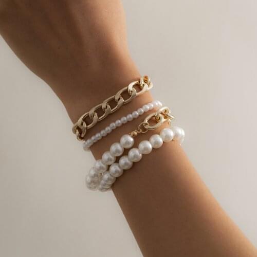 HI MAN 4Pcs/Set Bohemian Fashion Mixed Pearl Small Round Bead Bracelet Women Summer Beach Casual All-Match Jewelry