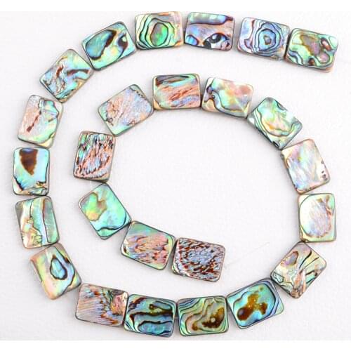 2 Strands High Quality Rectangle Abalone Shell Beads for Jewelry Making Strand 15" for Bracelet Necklace Making