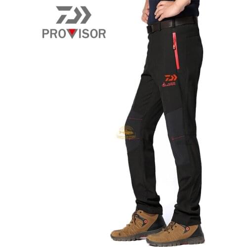 Fishing Quick Dry Pants 2020 DIAWA Mens Winter Outdoor Rock Climbing Ski Hunting Waterproof Fleece Thick Keep Warm Trousers