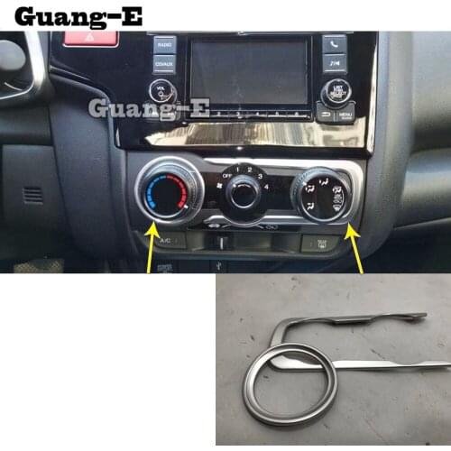 For Honda Fit Jazz 2017 2018 2019 Car Body ABS Interior Air Condition Button Control Outlet Stwich Trim Frame Sticks Parts 2pcs