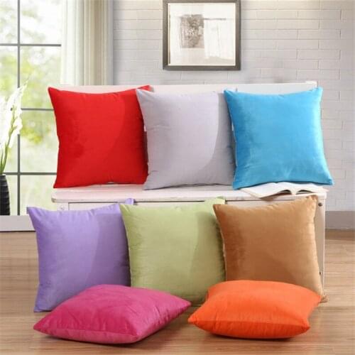 Double side Decorative throw pillow case solid colorful Flannelette Fabric Simple stylish cushion cover for sofa home almofadas