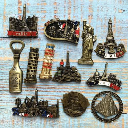 The Eiffel Tower in Paris France Europe tourist souvenirs refrigerator magnet metal 3d fridge magnets collection home decoration