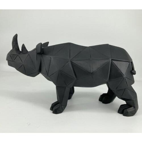 Geometric rhinoceros statue decoration artware sculpture statue decor home decoration accessories esculturas escultura gift