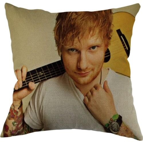 Custom Square Pillowcase Edward Christopher Sheeran Cotton Linen Pillow Cover Zippered One Sides DIY Gift Office,Home,Outdoor
