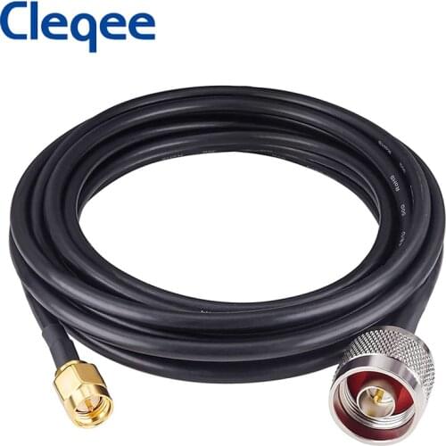 Cleqee RG58 Cable SMA Male Plug to BNC Male Straight Connector Cable RF Jumper Pigtail Male To Female RF Coaxial 3.6m/7.6m