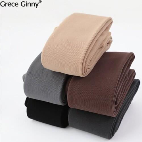GRECEGINNY 1000D warm and velvet thickening pantyhose women autumn and winter base socks vertical stripes