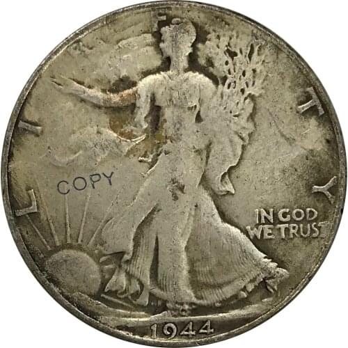 1944 United States Walking Liberty Half Dollar Cupronickel Plated Silver Collectibles Copy Coins