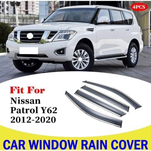 Window visor car rain shield awning For Nissan Patrol Y62 2012-2020 trim cover Window Deflector Door Rain Sun Shield accessories