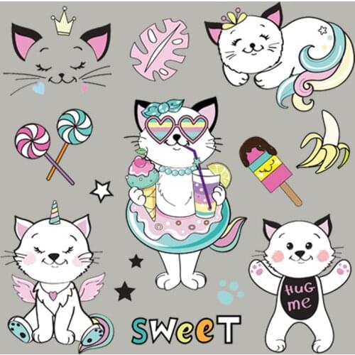 Beautiful Unicorn Set Patches On Clothes Appliqued Vinyl Heat Transfer Tops Fashion Diy Thermal Transfer Print On Girl Jeans