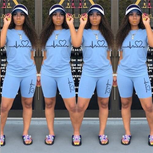 Summer Women Two Piece Set Sportswear T-Shirts and Shorts Ladies Casual O-Neck Pullover Short Sleeve T-Shirt Casual Tracksuit