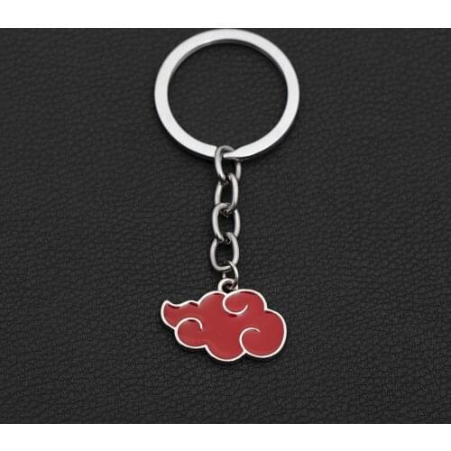 Cartoon Anime Keychain Red Cloud Metal Keychain Uzumaki Konoha Character Accessories