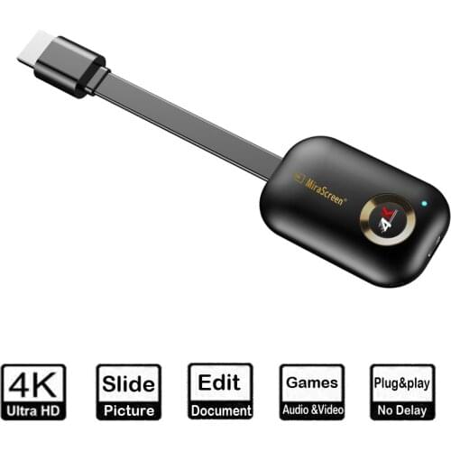 Mirascreen G9 Plus 2.4G/5G 4K Wireless HDTV H.265 Wifi Display Dongle Mirror Miracast Airplay DLNA Receiver for Projector HDTV