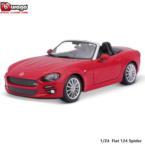 Bburago 1:24 Scale Fiat 124 Spider alloy racing car Alloy Luxury Vehicle Diecast Cars Model Toy Collection Gift