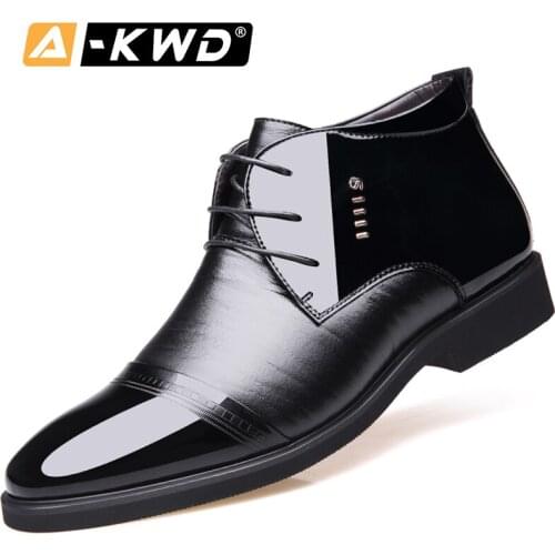 Fashion Business Pu Lether Shoes Men High Top Shoes Mens Chaussure Homme Cuir Casual Men Luxury Mens Winter Shoes mens shoe