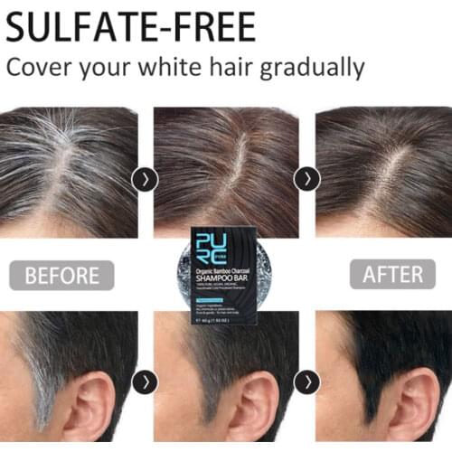 Soap Hair Darkening Shampoo Bar Repair Gray White Hair Color Dye Face Hair