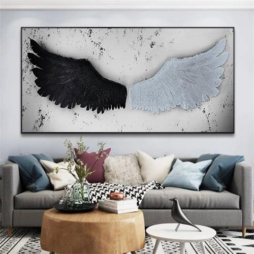 Nordic Angel wings Wall Art Canvas Painting Nordic Abstract Graffiti Posters And Prints Wall Pictures For living room Home Decor
