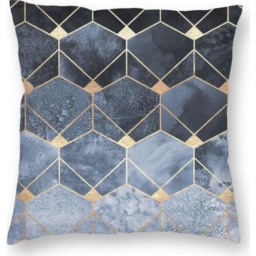 Hexa Majesty Throw Pillow Cover Polyester Decorative Pillow Abstract Modern Geometric Graphic Vintage Pillowcase