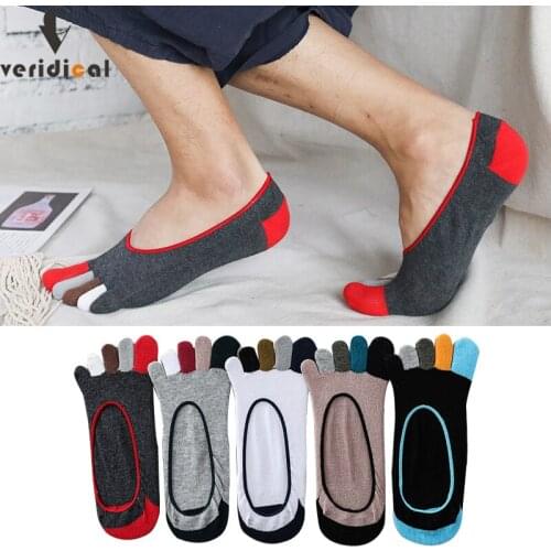 Summer Breathable Deodorant No Show Socks With Toes Cotton Colorful Soft Elastic Invisible Five Finger Socks Sokken EU 38-43