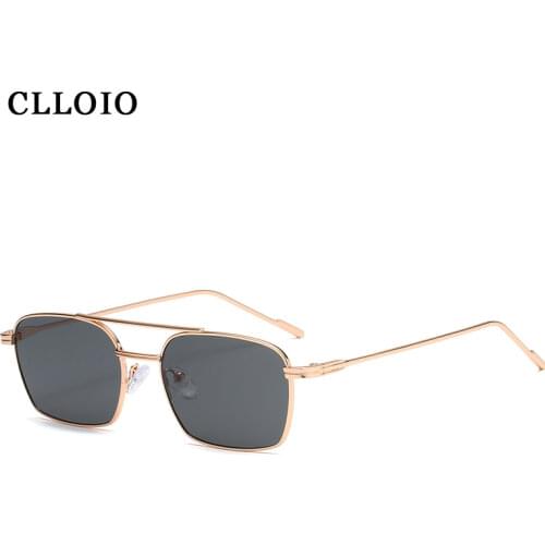 CLLOIO New Vintage Square Women Sunglasses Luxury Brand Design Female Sun Glasses Gradient Mirror Metal Frame Men Eyewear UV400