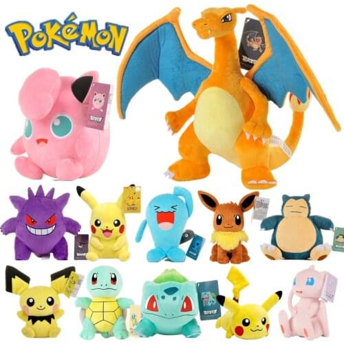 Funny Joy Original Pokemoned Pikachus Plush doll Funny Bulbasaur Squirtle Charmander Charizard Eevee Psyduck Kids Toy