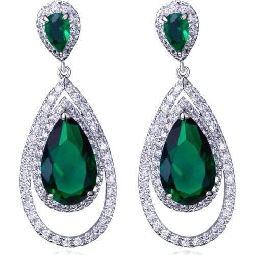 Grand Luxury Party Earrings Setting with Cubic Zirconia Handmade jewelry Color Drop Earrings
