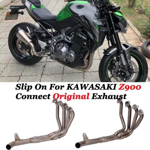 Slip On For Kawasaki Z900 2017-2020 Full System Motorcycle Exhaust Escape Modify Connect Front Mid Link Pipe On Original Exhaust