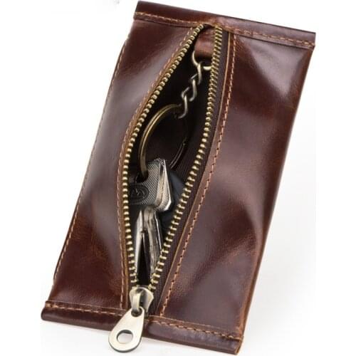 The first layer of cowhide multifunctional key case unisex leather coin purse key case