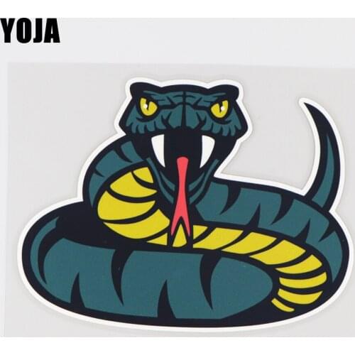 YOJA 14.4X10.8CM Cartoon Reptile Snake Pattern Vinyl Decal Car Sticker Ferocious Animals 19A-0158