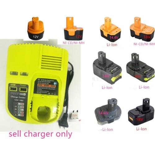 100-240V Charger for Ryobi P117 P131 P100 P101 P102 P103 P104 P105 P106 P107 12V 14.4V 18V NI-CD NI-MH Li-ion Battery