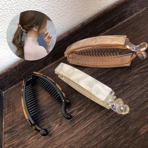 1pc New Korean Banana Clip Girls Leopard Hold Ponytail Hair Clips Acetate Plate Adult Hairpins Hair Accessories Women Hair-Ties