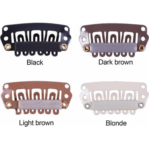 100pcs 28mm U Shaped Snap Clips For Hair Extensions Metal Clip With Silicone Back Wig Clips For Clip In Weave Wig Accessories