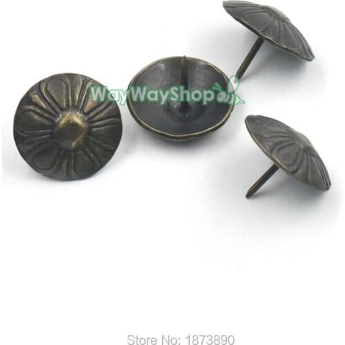 25 50 100 PCS Metal Tack Fabric Arabesquitic Button Bronze Round Decorative head 19mm Push Pins Pad