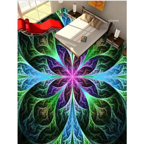Custom 3d photo wall paper floor Colorful 3D painted floor tiles 3d wall murals wallpaper floors Home Decoration