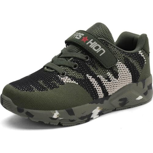 9S4U Kids Sneakers Boys Children Sports Shoes Casual Sneakers Camouflage Kid Shoes For Children Air Mesh Outdoor Trainers