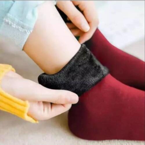 Snow socks womens floor socks plus velvet thick warm socks for men and women in tube brushed socks pregnant women sleep socks